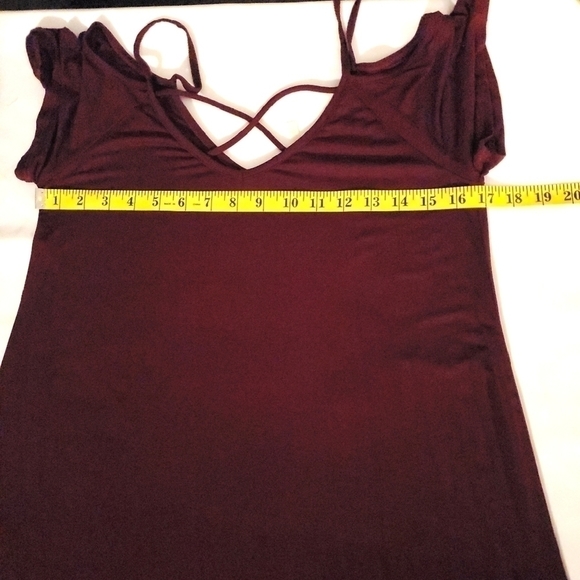 Lime N Chili dress strappy cold shoulder burgundy - Picture 5 of 5
